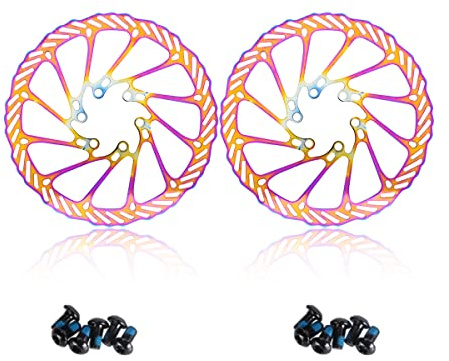 CNC Bike Disc Brake Rotor 160mm 180mm，Bicycle Disc Brake Rotor 160mm With Bolts For MTB Mountain Bike，Colorful