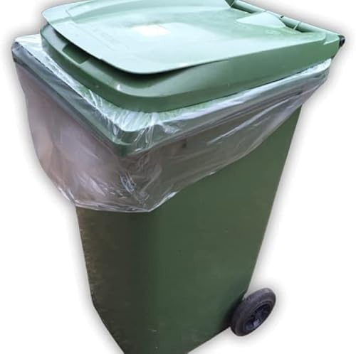 Wheelie Bin Bags Liners Rolls Refuse Sacks UK Made Strong Clear Heavy Duty Large (25)