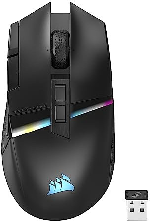 Corsair DARKSTAR RGB Wireless Gaming Mouse for MMO, MOBA - 26,000 DPI - 15 Programmable Buttons - Up to 80hrs Battery - iCUE Compatible - Black