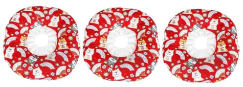 Amosfun 3stücke Pet Headgear Für Hunde Und Katzen Einstellbare Anti- Halskrause Rot s Lustiger Atmungsaktiver Schutzkragen Für Schnelle Genesung Nach Verletzungen