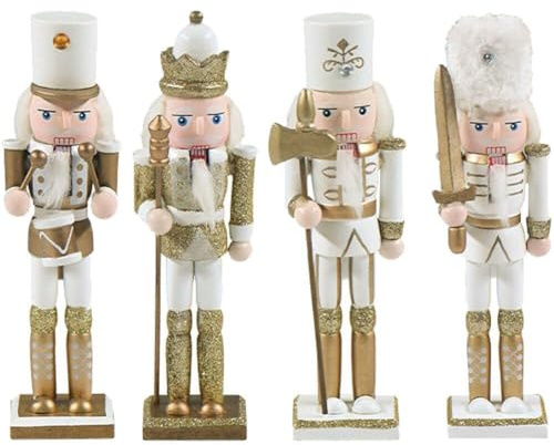 Marionnette Soldat Casse-Noisette en Bois, 4 pièces, Soldat Casse-Noisette de noël, Fait à la Main, décor de noël à Collectionner