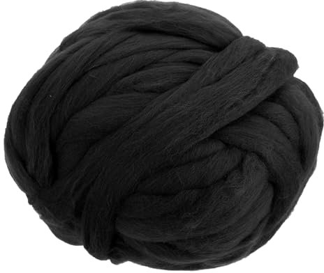 QUARKZMAN Aguja Fieltro Lana, 16 Oz Naturaleza Fibra Lana Hilo Mecha para Húmedo Fieltro, Artesanías, Bricolaje Materiales (Negro)