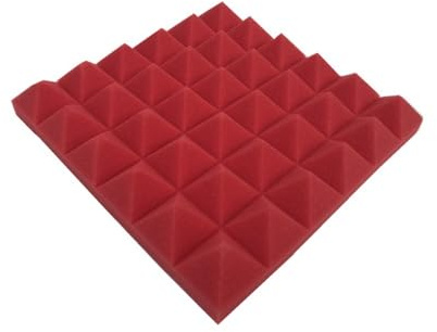 Soundproofing Foam High-density Flame-retardant, Black Gray Yellow Soundproofing Sheet, 30cm Soundproofing Foam 6pcs(Red)