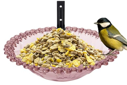 Bird Bath Bowl - 9 Inches Garden Bird Bath Bowl Tree-Mounted,Flower-Shaped Water Basin, Animal Feeder Statue Decoration for Yard, Patio, Balcony, Courtyard, Backyard