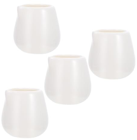 Hemobllo 4 Jarras de Leche de Cerámica Tazas de Café Pequeñas Antideslizante Superficie Lisa para Uso Diario Adecuadas para y Restaurantes Set de 4 Piezas