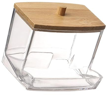 Qsvbeeqj Dispensador de bastoncillos de algodón con estilo multifuncional Contenedor de almacenamiento de accesorios para el hogar con tapa de fácil acceso para organización almacenamiento de