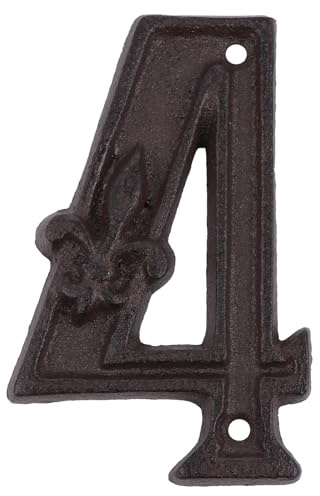 TOYANDONA Número de Puerta Fácil de Instalar y Quitar Tornillos de Puerta de Hierro Fundido Vintage Diseño Retro en Color Negro para Buzón y Cerca para Decoración Exterior