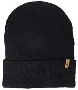 Fjällräven klassisk stickad mössa för män, svart, en storlek