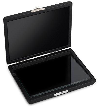 VGEBY Saxophon-Klarinettenblattkoffer für 6 Blätter, mit interner Glasscheibe, Schwarz, PU-Leder, Holz