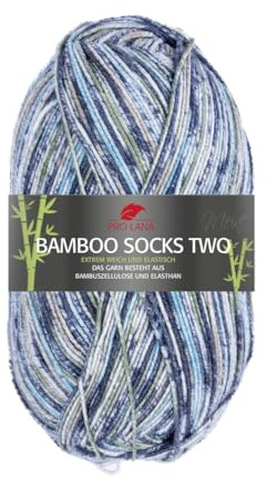 Pro Lana Sockenwolle,Bamboo Socks 100g/400m, 63% Polyacryl, 30% Viskose, 7% Polyester, 4-fädig, Nachhaltig (1018)