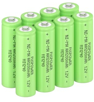 Fuspower Ni-MH AA Rechargeable Batteries AA 1.2V 1200mAh Nimh Rechargeable Batteries for Solar Lights, Recharge up to 1000 Times (8 Count (Pack of 1))