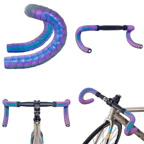 SHBHWS Lenkerband Fahrrad Lenkerband Rennrad PU EVA Anti-slip Silikon Reflexion Blenden Griffe Radfahren Wrap Griff Bar Band Zubehör Griffband Selbstklebend