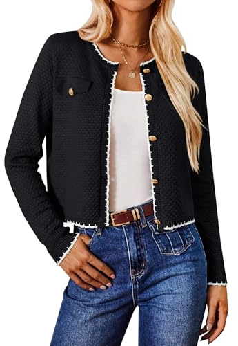 GRACE KARIN Formal Bolero Shrugs for Women UK Cropped Lightweight Cardigans Evening Dinner Cocktial Party Casual Cardigans for Ladeis Black M