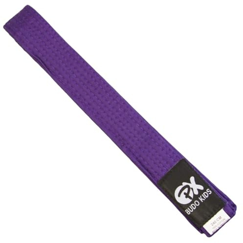 TEKKA BUDO Ceinture de Budo Kids Soft, longueurs - Ceinture de couleur douce pour enfants - Facile à nouer - Karaté, judo, taekwondo, arts martiaux - Violet - 240 cm