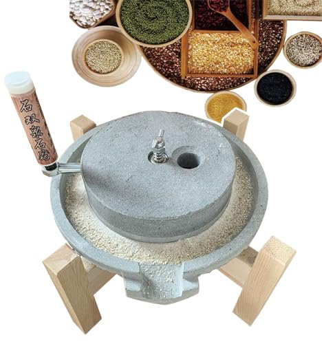 Molino de Grano Manual, Molino de Piedra Natural, Molinillo de Alimentos, Molinillo húmedo y seco Ajustable, máquina pulverizadora de Polvo Manual para maíz, arroz, Nuez moscada, Pimienta y