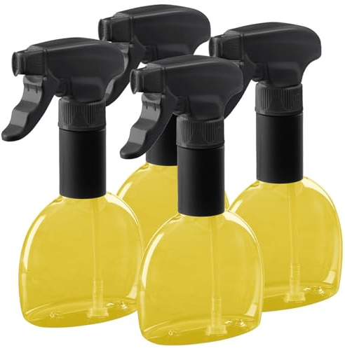 Rosenstein & Söhne Küchen Öl Sprühflasche: 4er-Set Speiseöl-Sprühflaschen, 280ml, lebensmittelecht (Öl Sprühflasche ergonomisch, Ölsprüh-Flaschen, Essig)