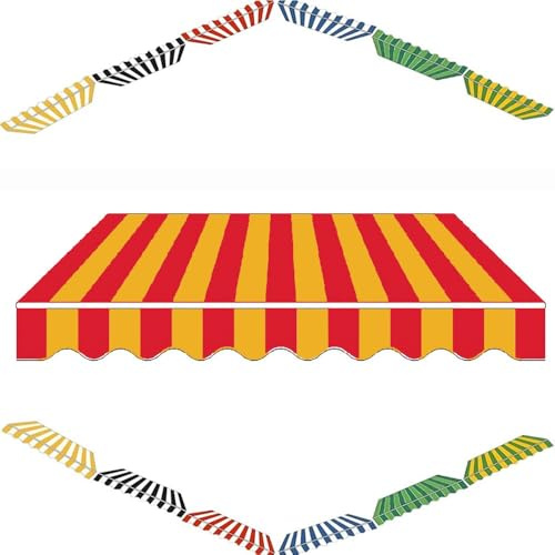 ZYXQQJ Tessuto di Ricambio per Tenda da Sole da Giardino con Retrattile Manuale 250 300 350 400 500 550cm Telo di Ricambio per Tenda da Sole A Bracci(Stripe 7,16x10ft/500x300cm)