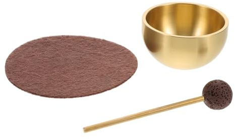 BESPORTBLE Mini Singing Bowl for Yoga Meditation with Mallet and Cushion Handcrafted Nepal Sound Bath Bowls for Relaxation Chakra Healing Portable for Travel and Home Use