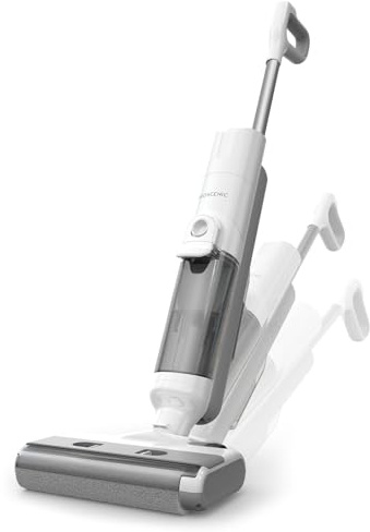 Proscenic F10 Ultra Aspirateur Laveur sans Fil,60 Mins Aspirateur Balai sans Fil Sec et Humide,Léger Aspirateur Eau et Poussière,Laveur de Sol,Autonettoyant,1.3L,Nettoyage des Angles,Bords,Sols Durs