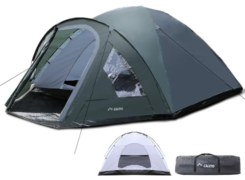Daitore Zelt, Campingzelt 3-4 Personen, Kuppelzelt Leicht and Winddicht, Zelt Mit Vorzelt Für Outdoor, Camping Zelt 4 Personen Doppelwandig, Familienzelt 4 Personen Für Camping, Festival, Trekking