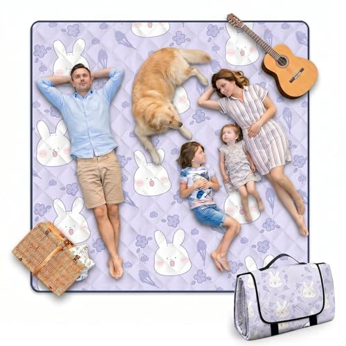 TFSZE 200x200cm Manta de Picnic, Grande Manta para Pícnic con Base Impermeable,Cheque Rojo Tapete de Picnic Plegable con Asa, Manta de Camping de Playa para Barbacoa al Aire Senderismo Parque Jardín