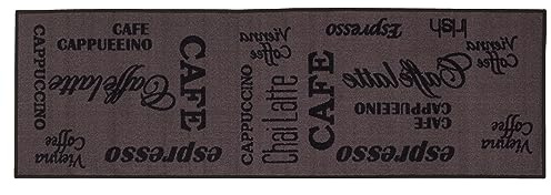 andiamo Küchenläufer Espresso Kurzflor Läufer Küchenteppich - Teppich Küche 57 x 180 cm braun