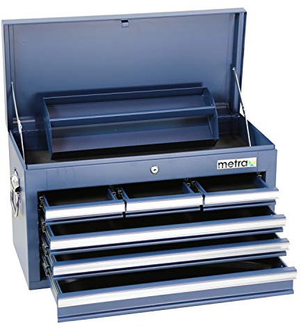 Werkzeugkiste, Aufsatz, groß, mit 6 Schubladen, blau