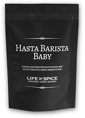 Life of Spice Hasta Barista Baby Spice Rub | All Purpose BBQ Rub for Meat, Fish and Veg | 60g Pack with Recipe Card | Paprika, Espresso, Garlic and Thyme | Fantastic Coffee Infused BBQ Spice Rub