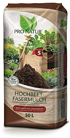 Pro Natur HOCHBEET FASERMULCH 50 l. Mulchmaterial für Erdoberschicht in Hochbeeten.