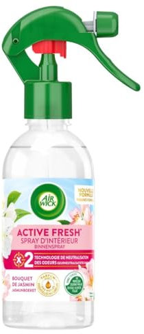Air Wick Spray Neutralisateur d'Odeurs aux Huiles Essentielles Parfum Rosée du Matin and Jasmin Blanc