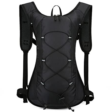 HILPATY 15L Fahrradrucksack, Kleiner Rucksack Leichter Wanderrucksack Wasserdicht für Damen und Herren Sport Daypack MTB Rucksack Ski-Rucksack, Schwarz , 41*29*10cm