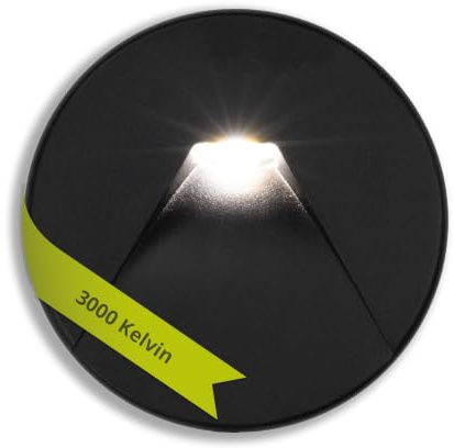 INNOVATE LED Einbaustrahler 24V DC IP44 Rund-Kegel 3000K Schwarz | Treppenbeleuchtung Wandleuchte Innen & LED Strahler Außen I Indirekte Beleuchtung Unterputzdose Garten Terrasse Treppe
