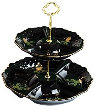 OUSIKA Cesto di Frutta Ciotola di Frutta Creativa Divisione Doppio Piatto di Frutta in Ceramica Cesto di Frutta Frutta Secca Piatto da Dessert for Salotto di Casa Tavolino Decorativo for Tavolo Piatti