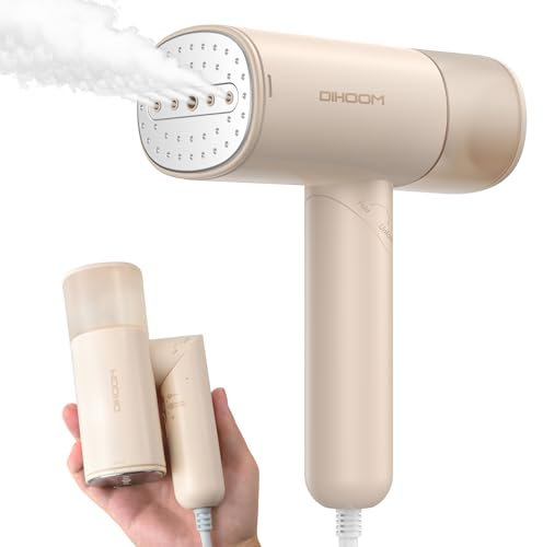 DIHOOM Dampfglätter, Tragbarer Faltbar Reise Steamer Dampfglätter, 30s Schnell Aufheizender, Handdampfbügler Reise Dampfreiniger mit 150ML Tank, Faltenentferner Bürste, Geeignet für Zuhause, Reisen