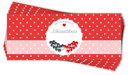 Apoidea – Marmeladen Etiketten selbstklebend 30 Stück/hochwertige Etiketten für Marmeladengläser/Aufkleber Marmeladengläser/Runde Etiketten selbstklebend Marmelade - Johannisbeer