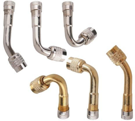Valve Extenders 6 Pack, Universal Tyre Valve Extension Adaptor, Schrader Valve Extensions 45/90/135 Degree Angled Pump Adapter Bike Tyre Inflator Adaptor for Car Motorcycle Bike Truck RV's Scooter