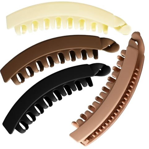 VALICLUD 4stücke Bananen-haarspangen für Feines und Dickes Haar Haarclips Zopfhalter Haarklammern für Damen Einfache Anwendung Vielseitig Einsetzbar
