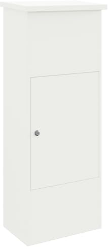 vidaXL Boîte aux Lettres extérieure en Acier Blanc, 44,5 x 29 x 110,5 cm. Elle est résiste à l'eau, avec Une Serrure sécurisée, des poignées à Bouton, des Portes à charnières et des serrures à Came.