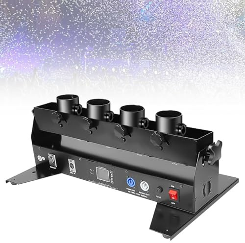 Lanzador De Confeti Profesional, 4 Disparos, con DMX512 Y Control Remoto, 6-12 M, Ideal para Discotecas, Bares Y Espectáculos