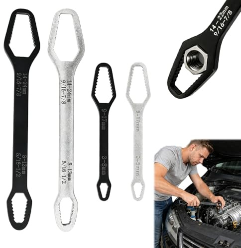 PGonline Llave Auto Ajustable De Doble Extremo, Herramientas SujecióN Multifuncional, Se Adapta A Tuercas De 3 mm A 24 mm, Para Mantenimiento MecáNico Del Hogar, Motocicleta Automotriz Y Bricolaje