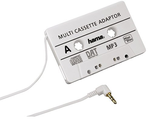 Hama Adaptateur cassette automobile (pour smartphones, lecteurs MP3/CD, jack 3,5 mm) Blanc