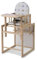 Geuther Hochstuhl NICO Baby Hochstuhl mit Tisch Babystuhl mit 3-Punkt Sicherheitsgurt Rückenteil Fußtrittbrett & gepolsterte Sitzfläche schadstofffreies Kinderzimmerzubehör Natur
