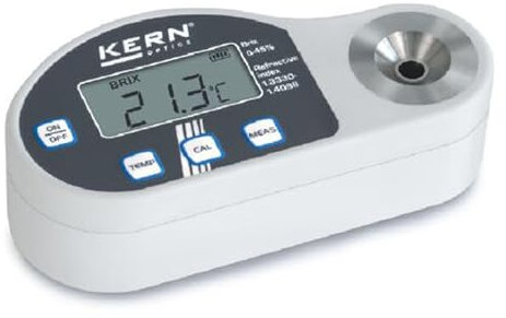 KERN Optics Digital Refraktometer, Anwendungsbereich Wein, Weiß/Schwarz, 0-35% Brix Skala, 0.1% Teilung, 30-150 °Oe Oechsle Skala, 1 °Oe Teilung