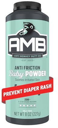 Anti Monkey Butt Baby Powder - Talc-Free Cornstarch Powder for Diaper Rash Prevention - Calamine & Hypoallergenic Formula for Anti-Chafing & Itch Relief - 8 oz