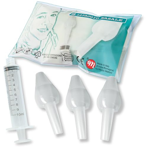 STÉRILISABLE, LAVAGE NASAL, N.1 SERINGUE 10 ml ET N.3 OLIVES NASALES STÉRILISABLE, LAVAGE NASAL PAR MARCO MALTONI pour lavage des fosses nasales avec solution physiologique