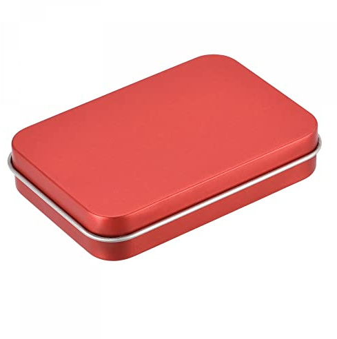 sourcing map Metalldosen mit Deckel, 1 Stk. Kleine Blechdose 8.7x6 x Rot | 1.8 cm Metalldose Süßigkeiten und kleinen Gegenständen Abnehmbarer