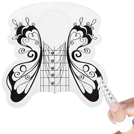 100 pcs pochoirs à ongles, papillon noir autocollants, pochoirs à ongles gabarit de modelage autocollant pour ongles en gel, extension d'ongles gabarit de modelage autocollant pour nail art