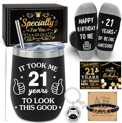 MOTONG 21st Birthday Gifts for Men, Unique Funny Gifts Box 21st Birthday Gifts, 21 Years Old Men Birthday Gift Ideas Keepsake,Son Friend Brother Nephew Grandson Presents