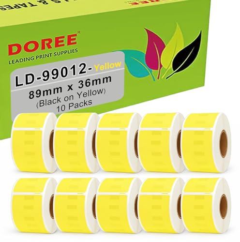 DOREE 10rotoli 99012 S0722400 36x89mm Etichette gialle indirizzi 260/rotolo