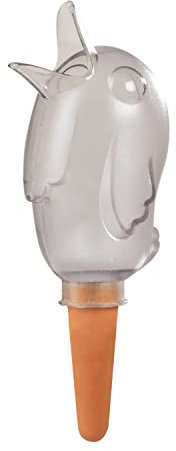 Scheurich Wasserspender Bördy S | 4 x Klar | 90ml Füllmenge | Bewässerungskugeln klein mit Ton Fuß | Wasserspender Pflanzen und Blumen Terrakotta Stiel